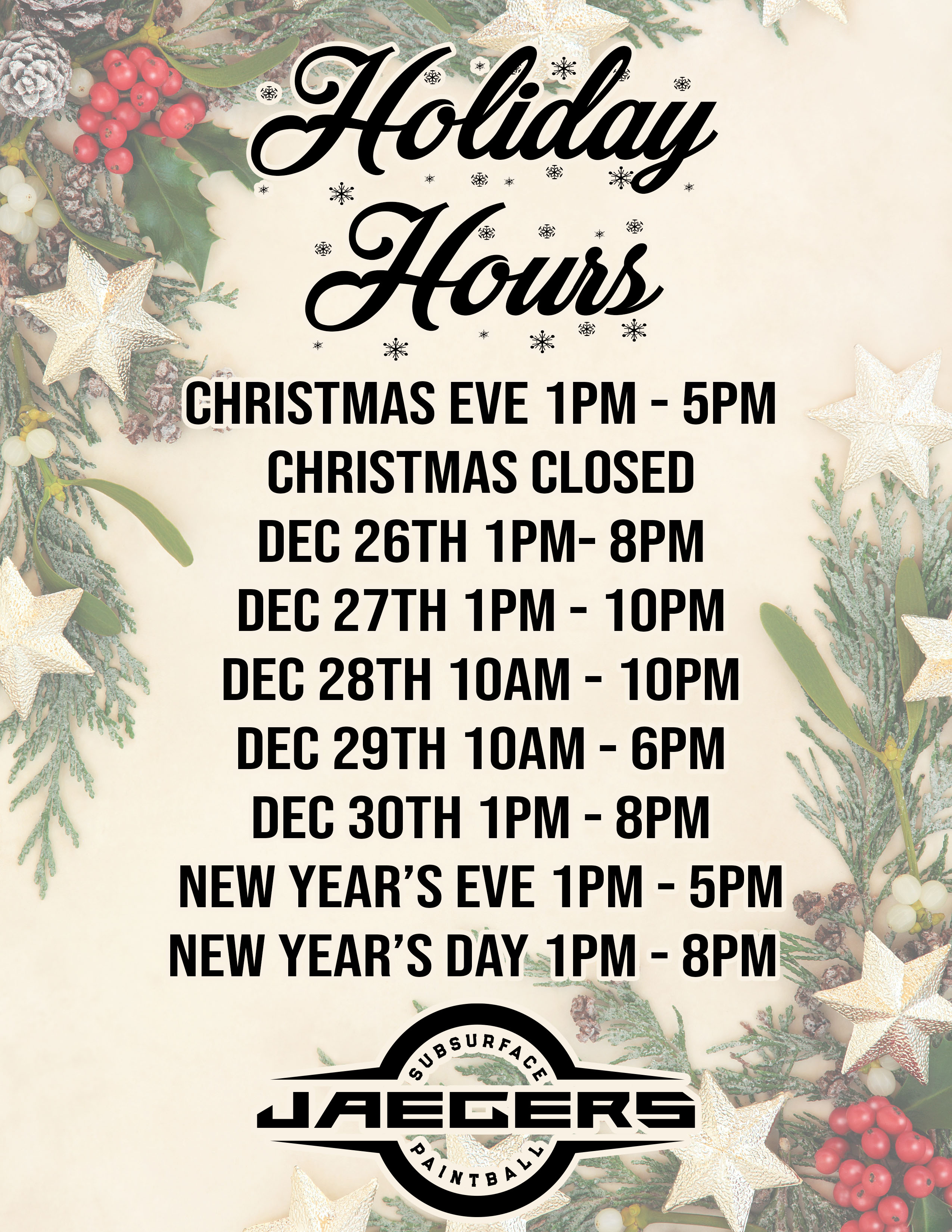 Holiday Hours